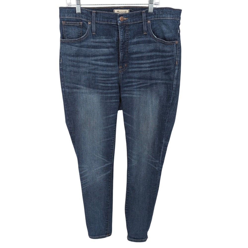 Madwell Skinny Jeans Women 33 Blue 10" High-Rise Stretch Dark Wash Denim Casual